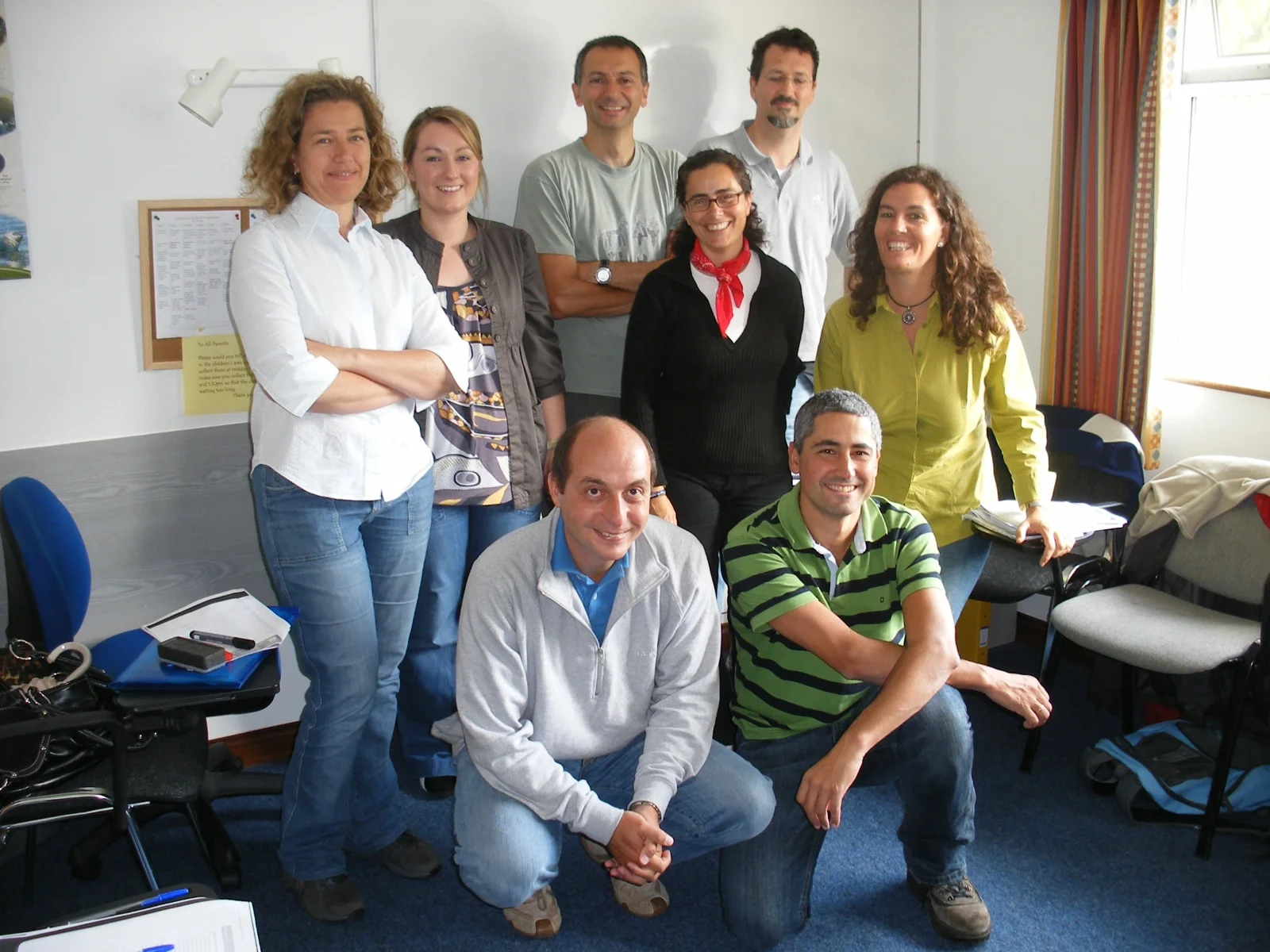 Adult learners together in their English classroom
