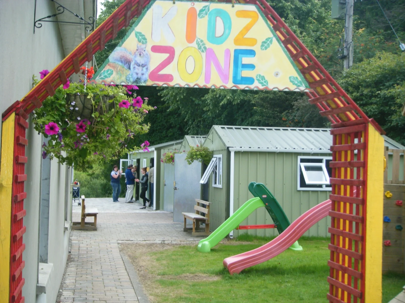 The colourful Kidzone entrance and play area