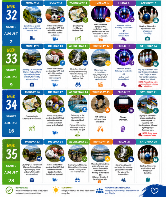Programme des activités pour adolescents : août 2027, version originale anglaise