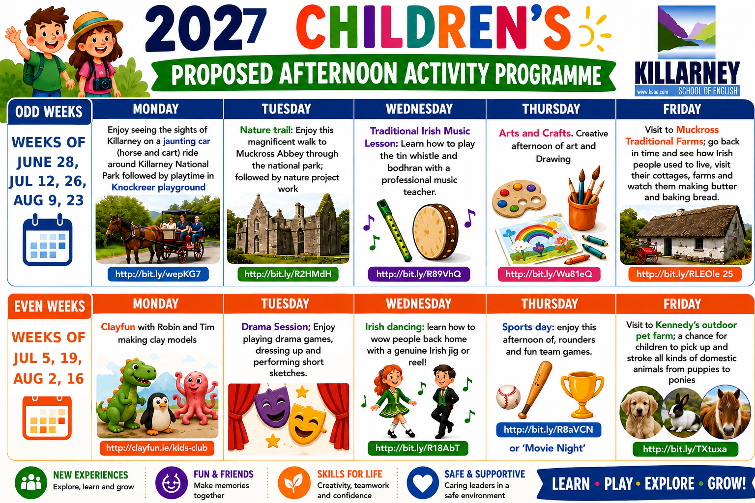 Programme des activités pour enfants 2027, version originale anglaise